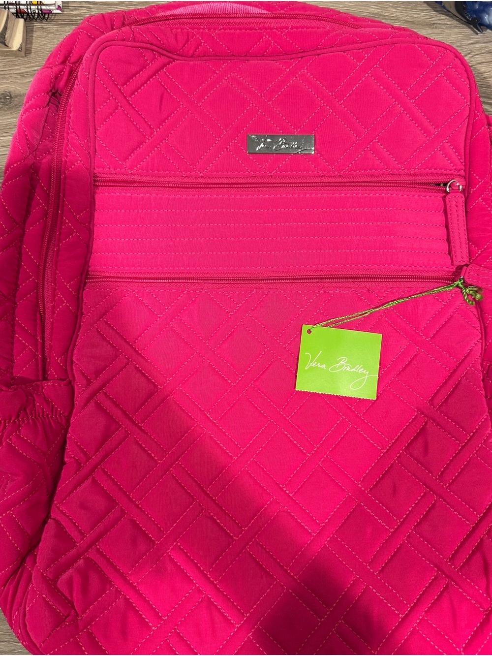 Vera Bradley New Fuchsia Pink Quilted Tech Backpack